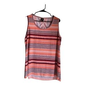 Laila Ali Size 1X Striped Tank Top